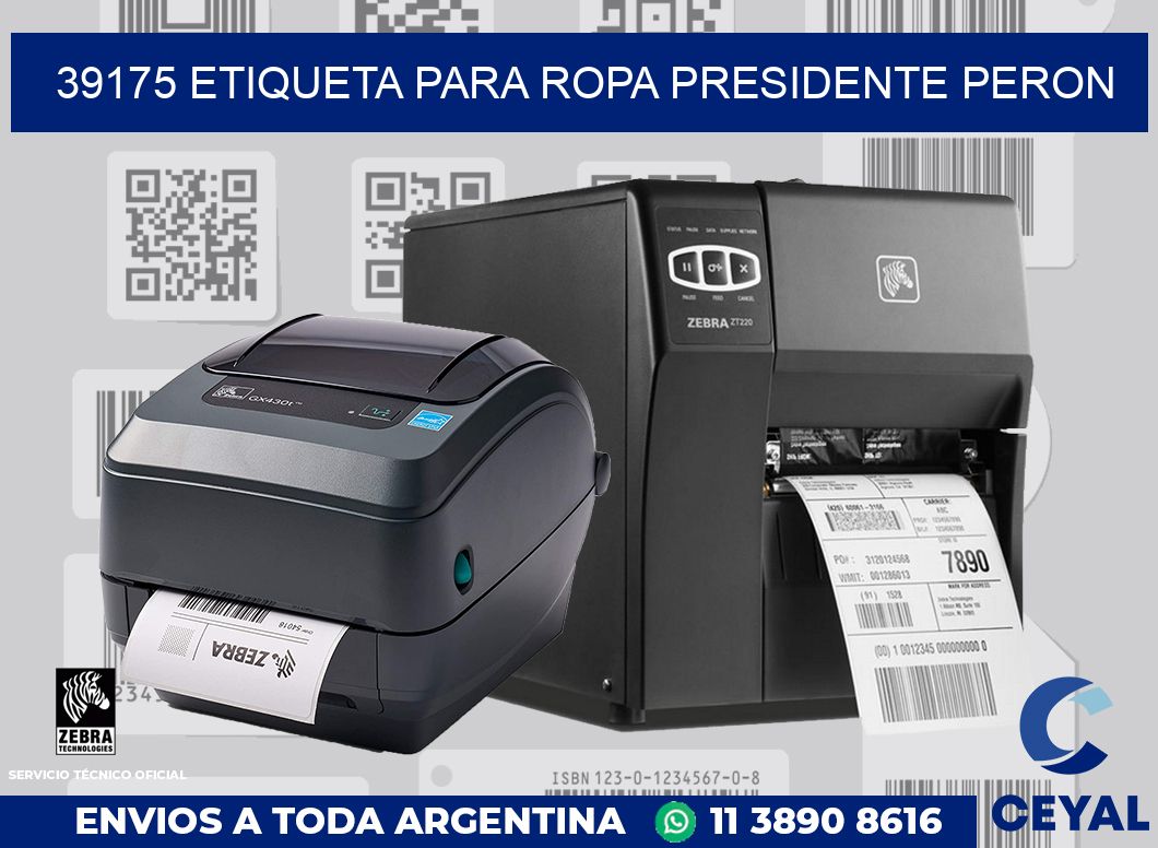 39175 ETIQUETA PARA ROPA PRESIDENTE PERON