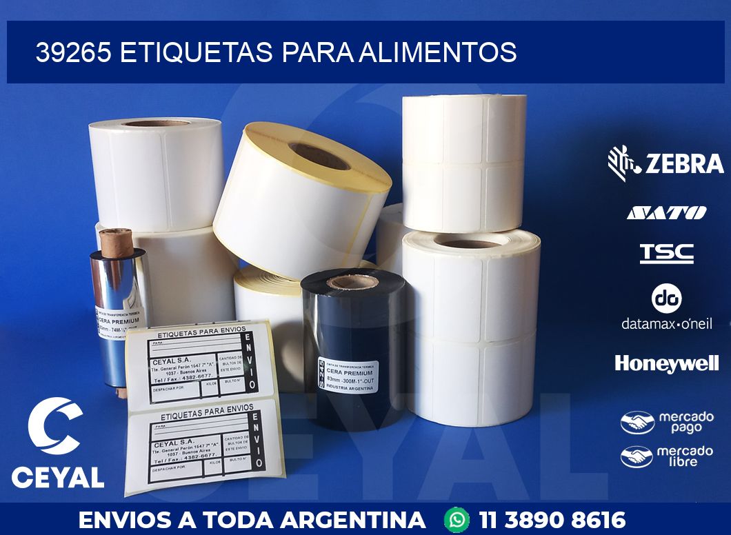 39265 ETIQUETAS PARA ALIMENTOS