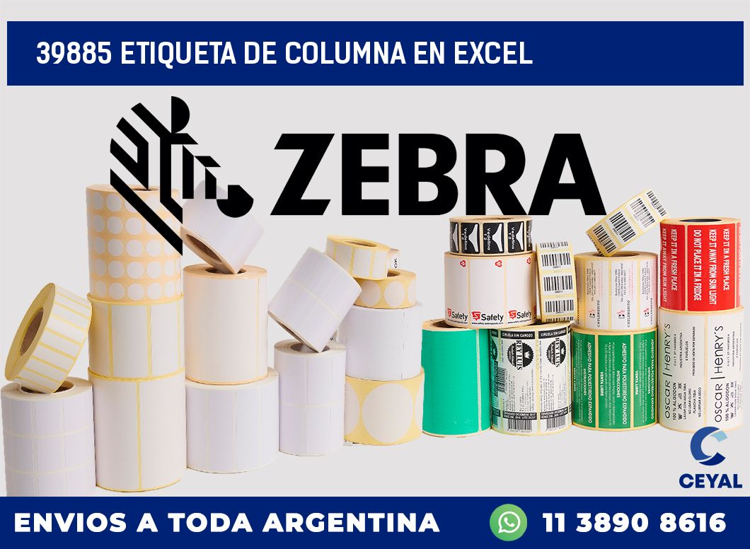 39885 Etiqueta de columna en Excel