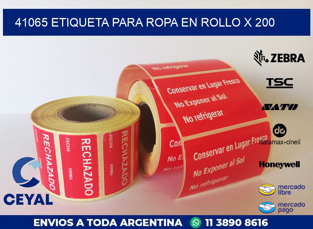 41065 ETIQUETA PARA ROPA EN ROLLO X 200