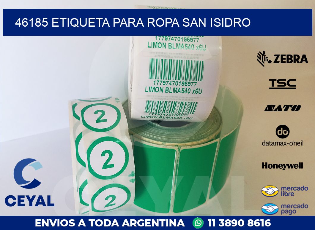 46185 ETIQUETA PARA ROPA SAN ISIDRO