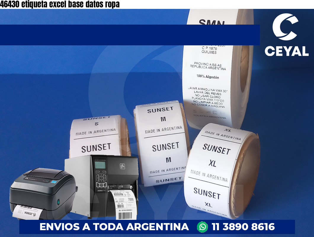 46430 etiqueta excel base datos ropa