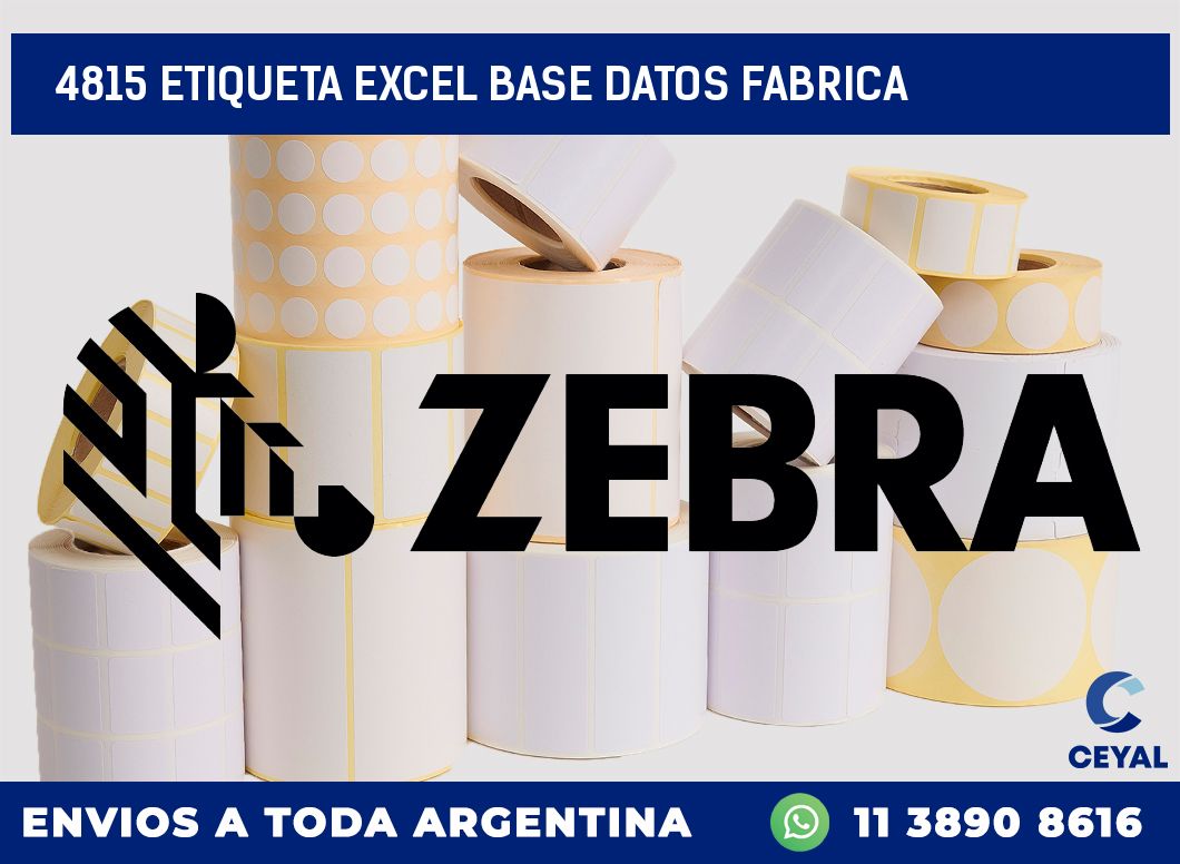 4815 etiqueta excel base datos fabrica