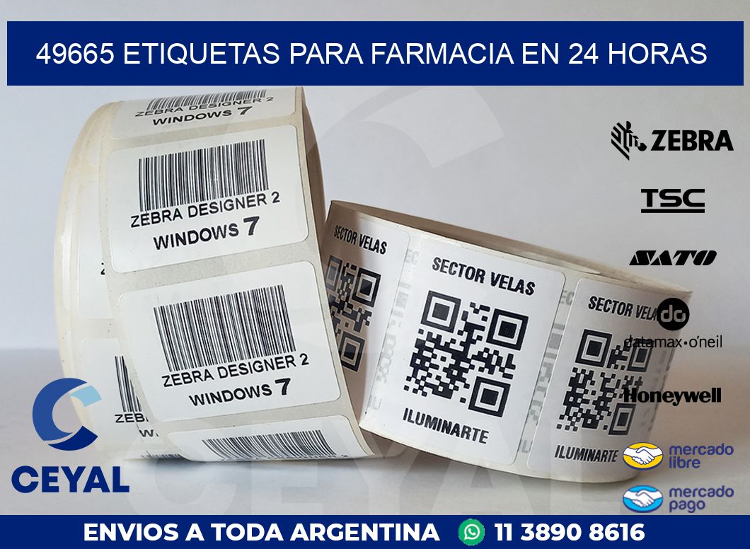49665 ETIQUETAS PARA FARMACIA EN 24 HORAS