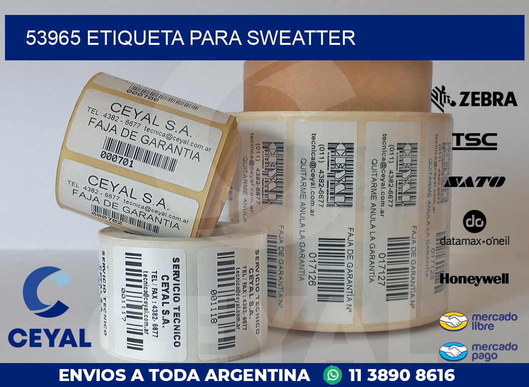 53965 ETIQUETA PARA SWEATTER