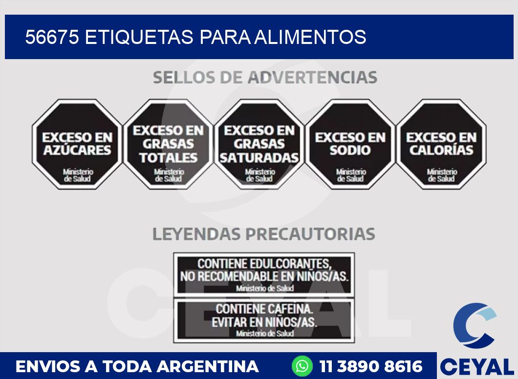 56675 ETIQUETAS PARA ALIMENTOS