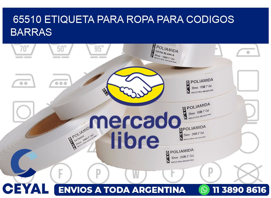 65510 ETIQUETA PARA ROPA PARA CODIGOS BARRAS