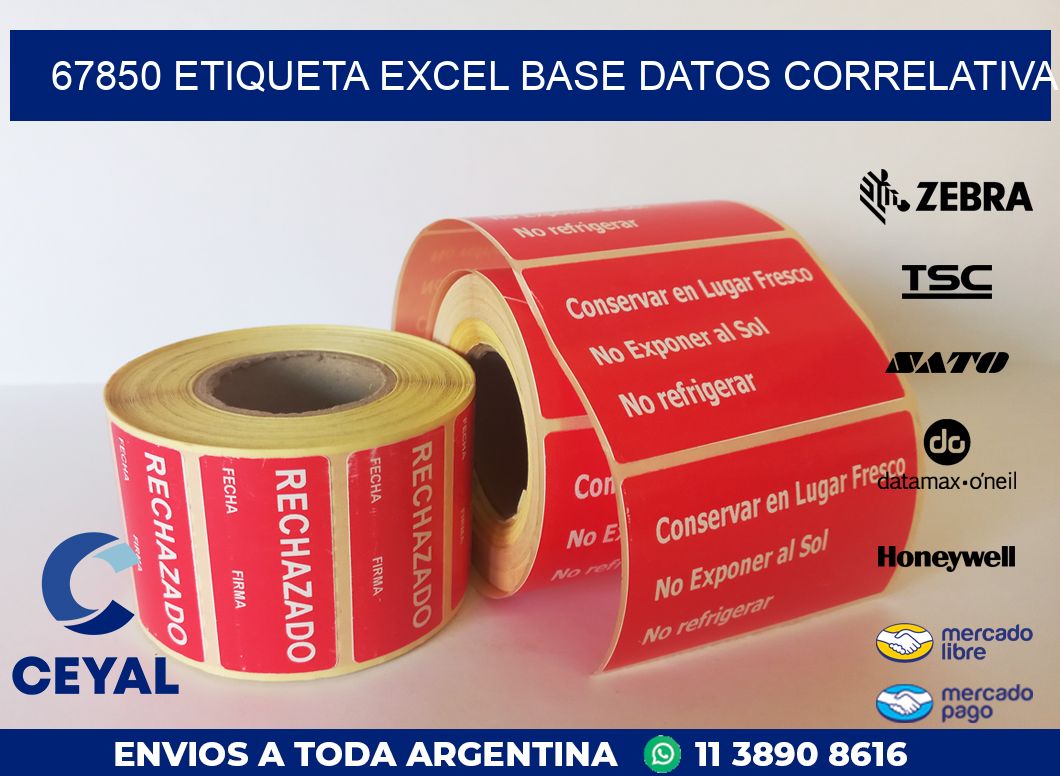 67850 etiqueta excel base datos correlativa