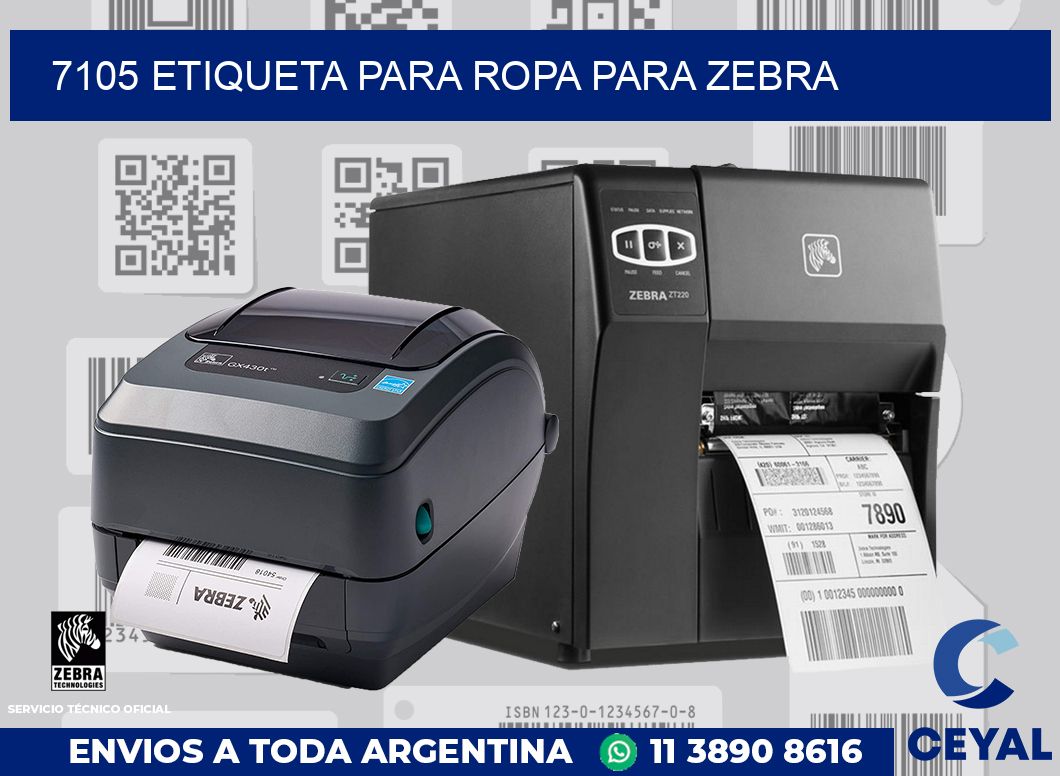 7105 ETIQUETA PARA ROPA PARA ZEBRA