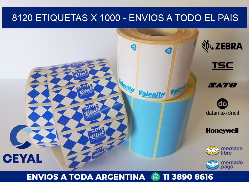 8120 ETIQUETAS X 1000 – ENVIOS A TODO EL PAIS