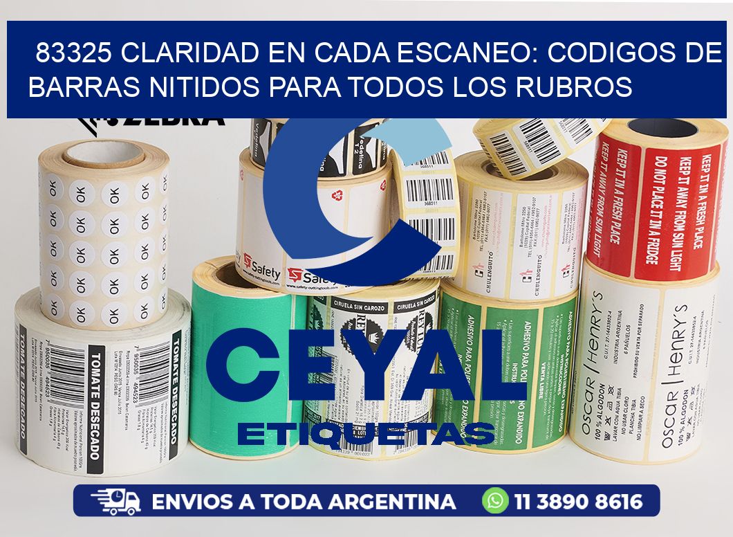 83325 CLARIDAD EN CADA ESCANEO: CODIGOS DE BARRAS NITIDOS PARA TODOS LOS RUBROS