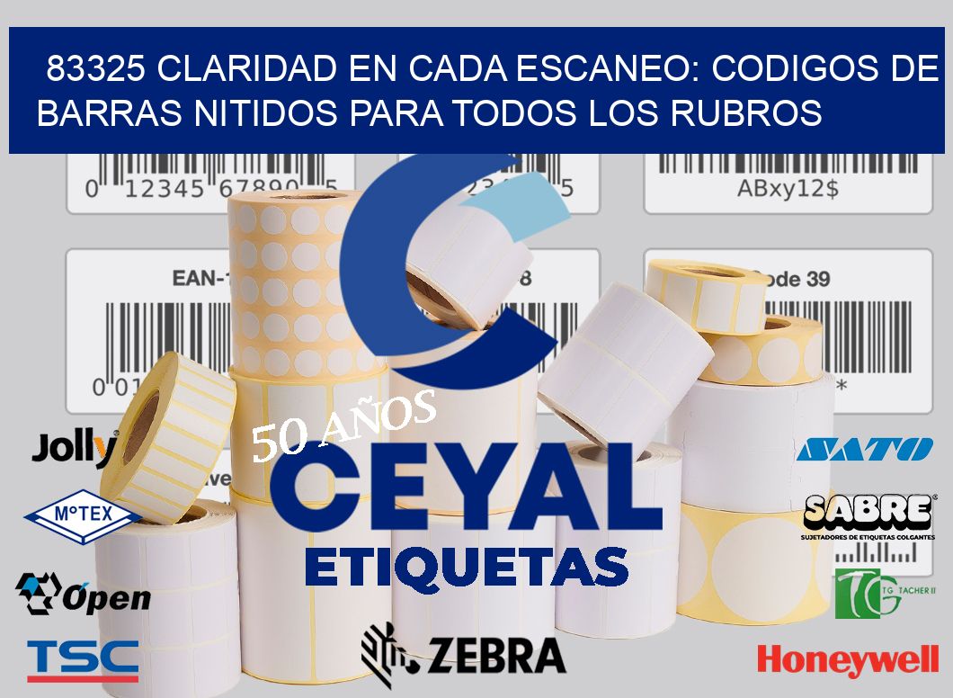 83325 CLARIDAD EN CADA ESCANEO: CODIGOS DE BARRAS NITIDOS PARA TODOS LOS RUBROS