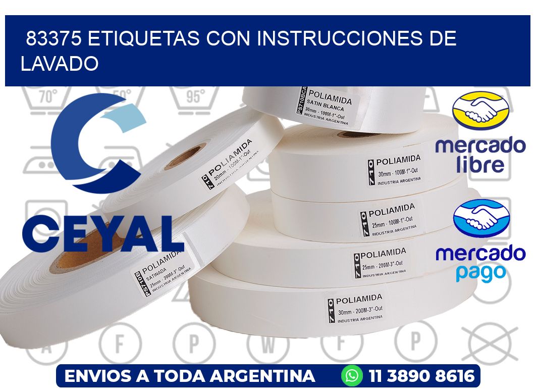 83375 ETIQUETAS CON INSTRUCCIONES DE LAVADO