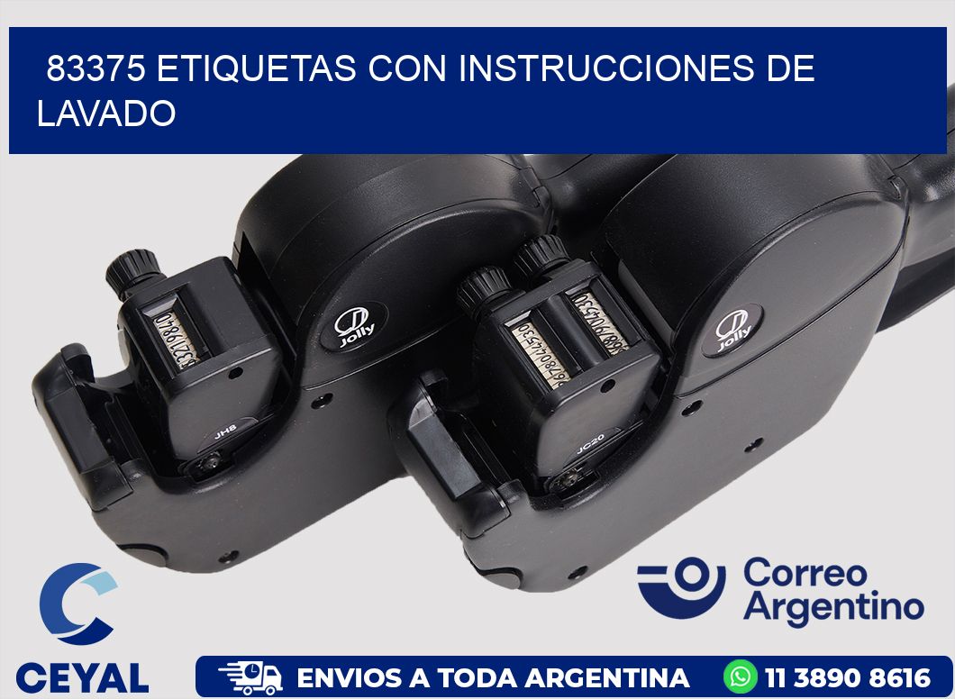 83375 ETIQUETAS CON INSTRUCCIONES DE LAVADO