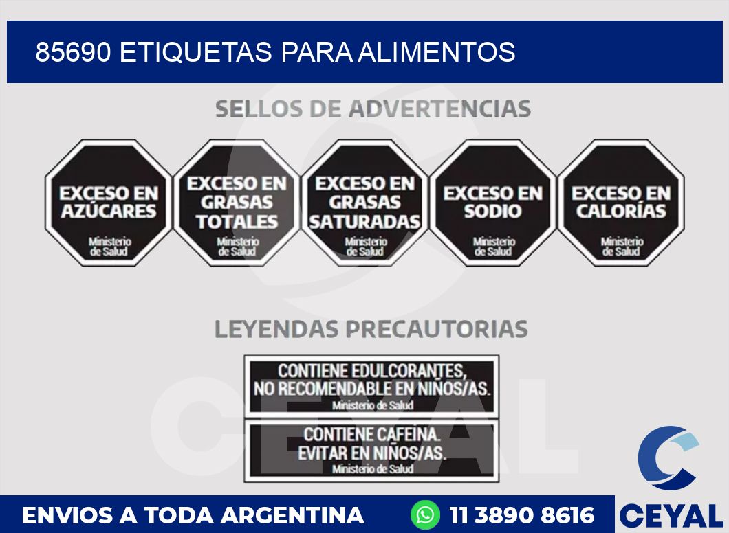 85690 ETIQUETAS PARA ALIMENTOS