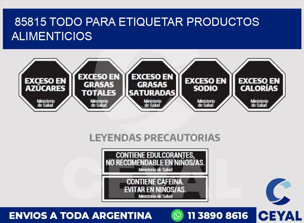 85815 TODO PARA ETIQUETAR PRODUCTOS ALIMENTICIOS