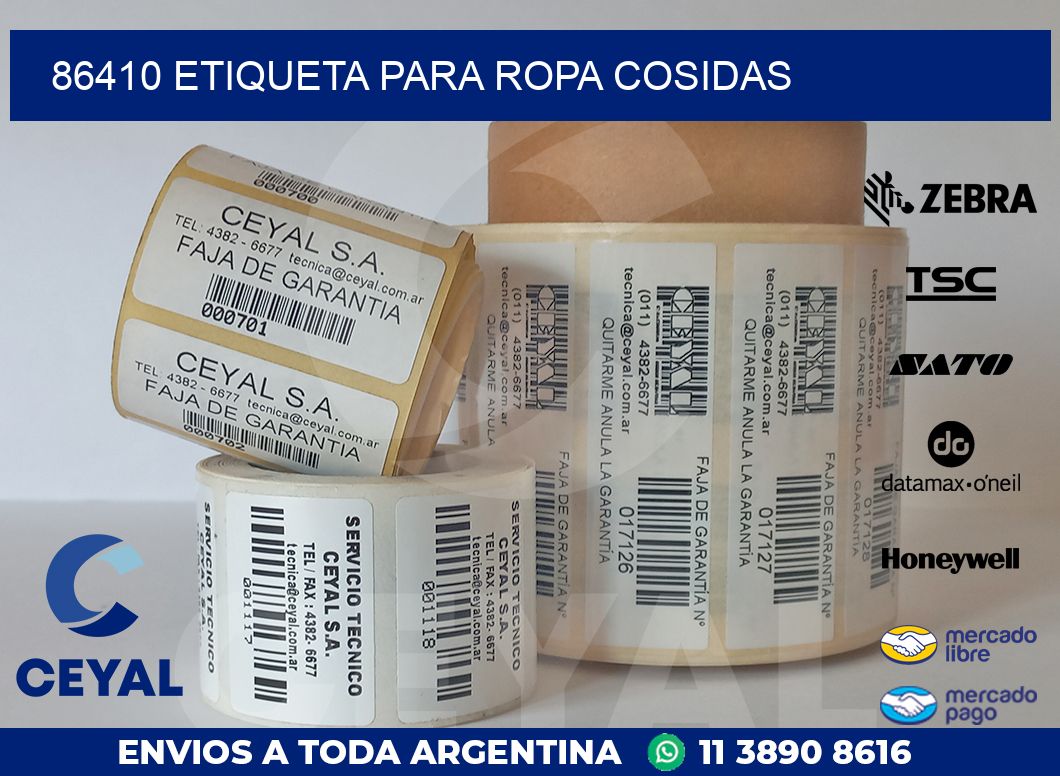86410 ETIQUETA PARA ROPA COSIDAS