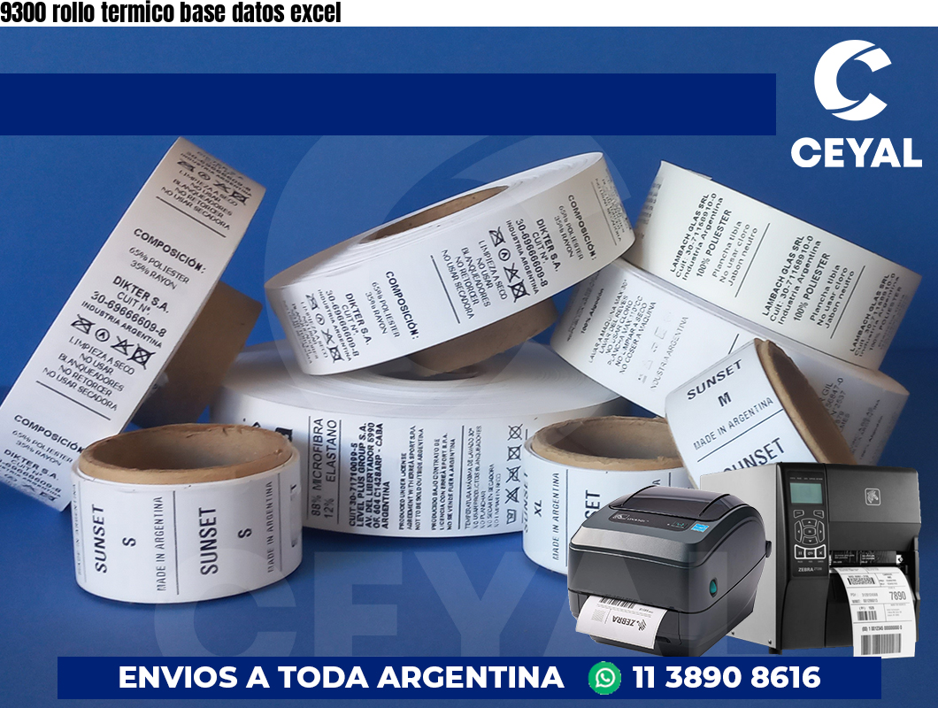 9300 rollo termico base datos excel
