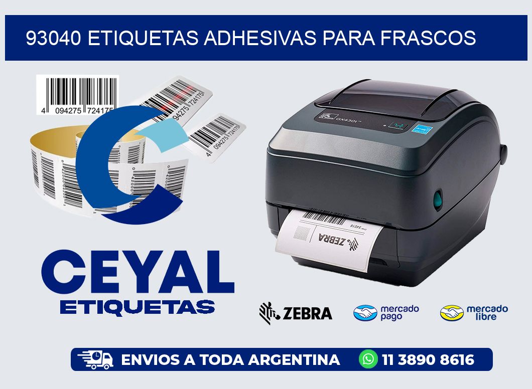 93040 ETIQUETAS ADHESIVAS PARA FRASCOS