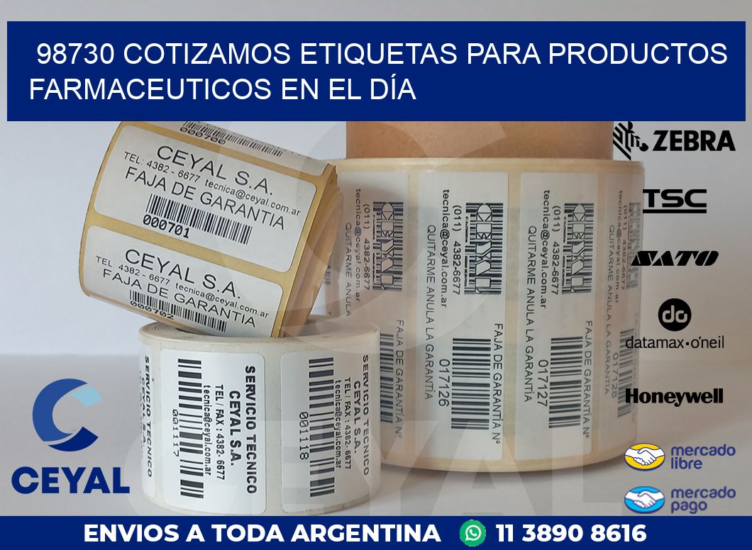 98730 COTIZAMOS ETIQUETAS PARA PRODUCTOS FARMACEUTICOS EN EL DÍA