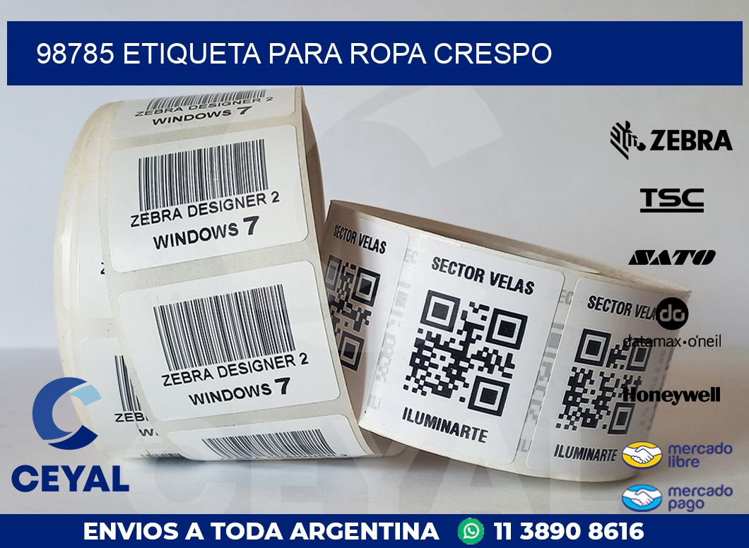 98785 ETIQUETA PARA ROPA CRESPO
