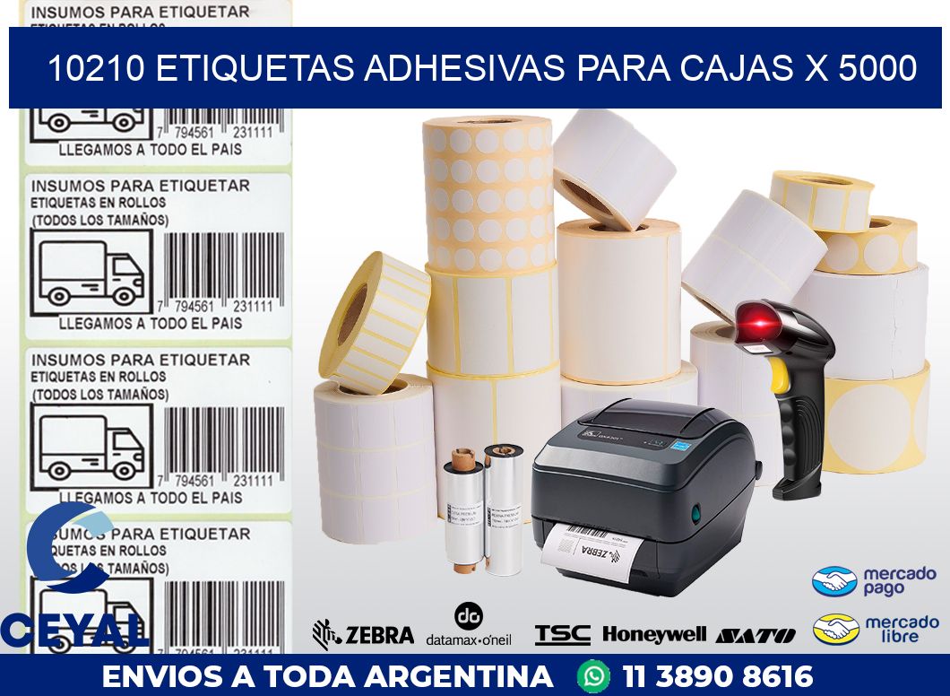 10210 ETIQUETAS ADHESIVAS PARA CAJAS X 5000