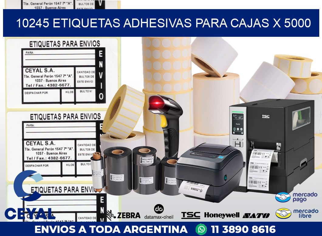 10245 ETIQUETAS ADHESIVAS PARA CAJAS X 5000