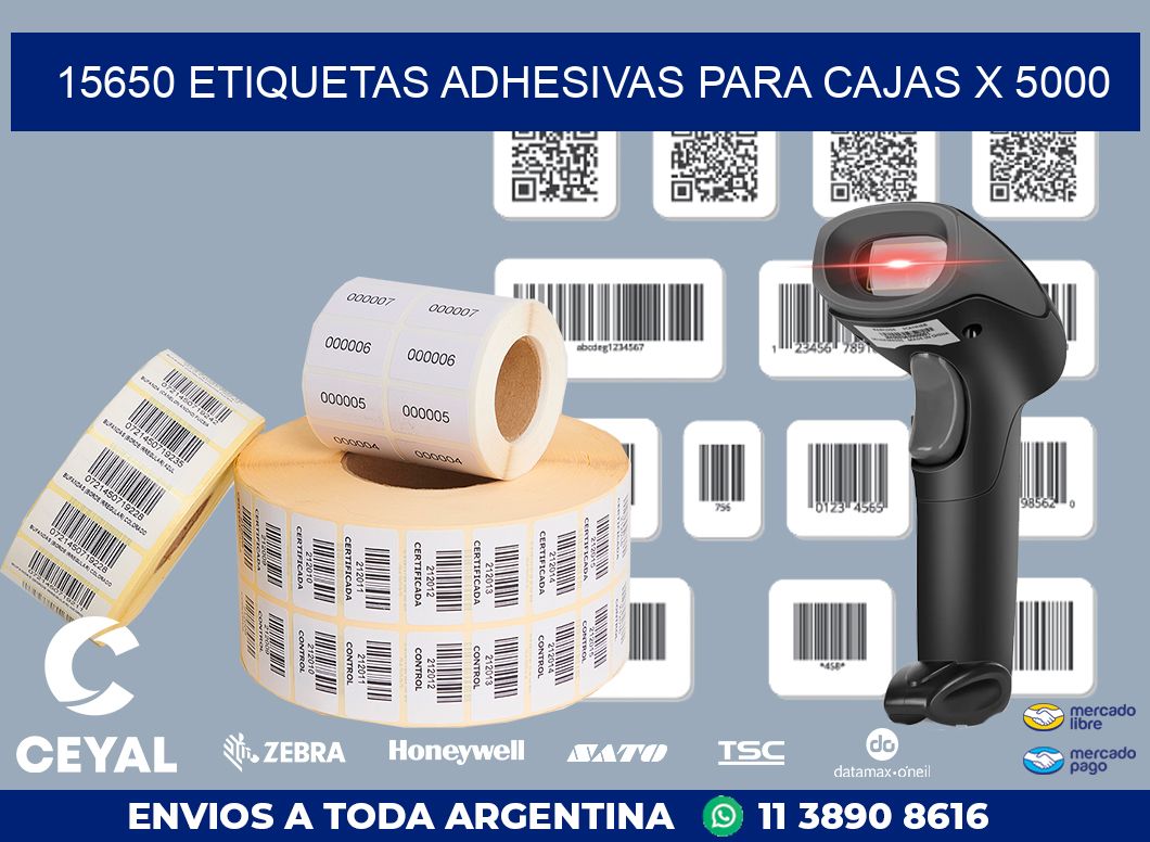 15650 ETIQUETAS ADHESIVAS PARA CAJAS X 5000