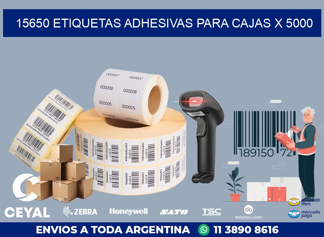 15650 ETIQUETAS ADHESIVAS PARA CAJAS X 5000