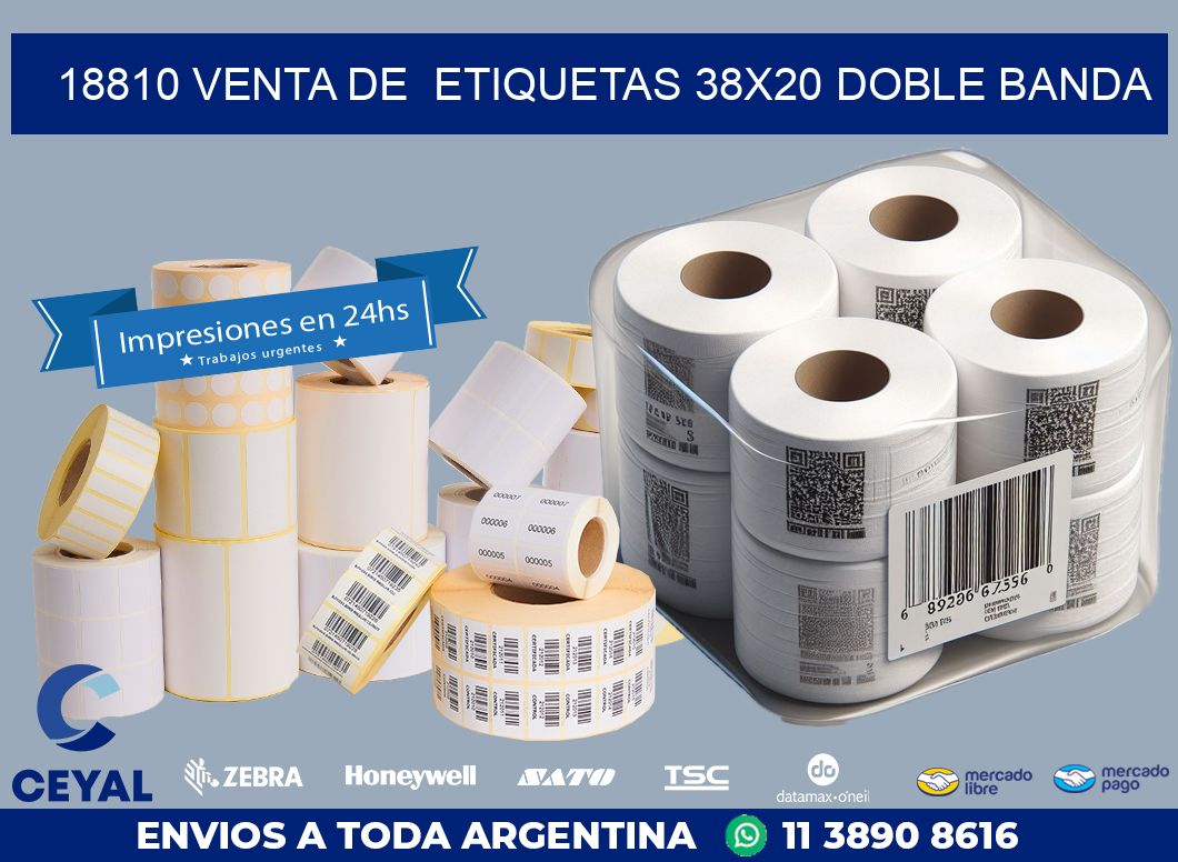18810 VENTA DE  ETIQUETAS 38X20 DOBLE BANDA