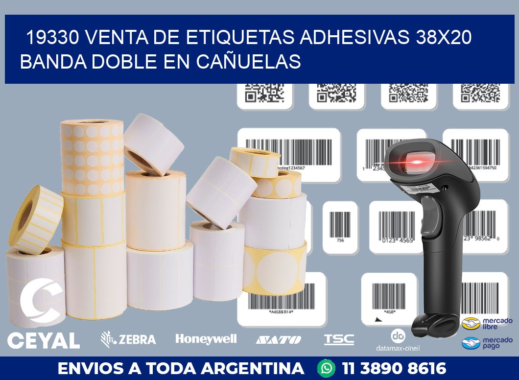 19330 VENTA DE ETIQUETAS ADHESIVAS 38X20 BANDA DOBLE EN CAÑUELAS