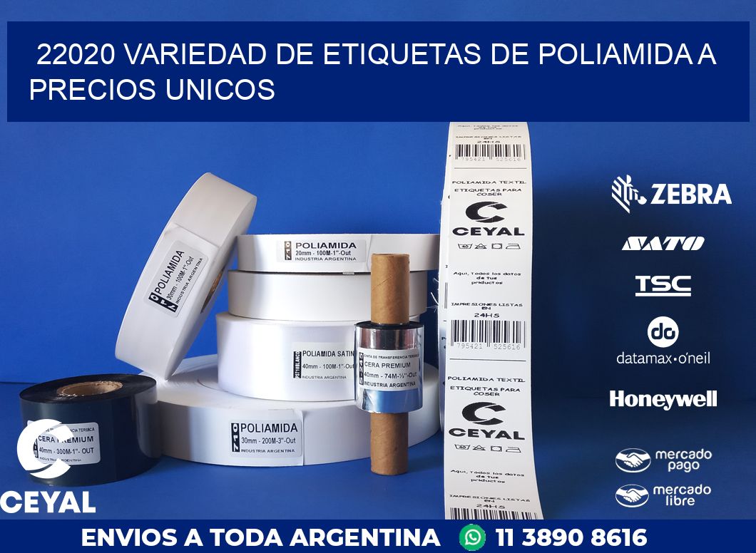 22020 VARIEDAD DE ETIQUETAS DE POLIAMIDA A PRECIOS UNICOS