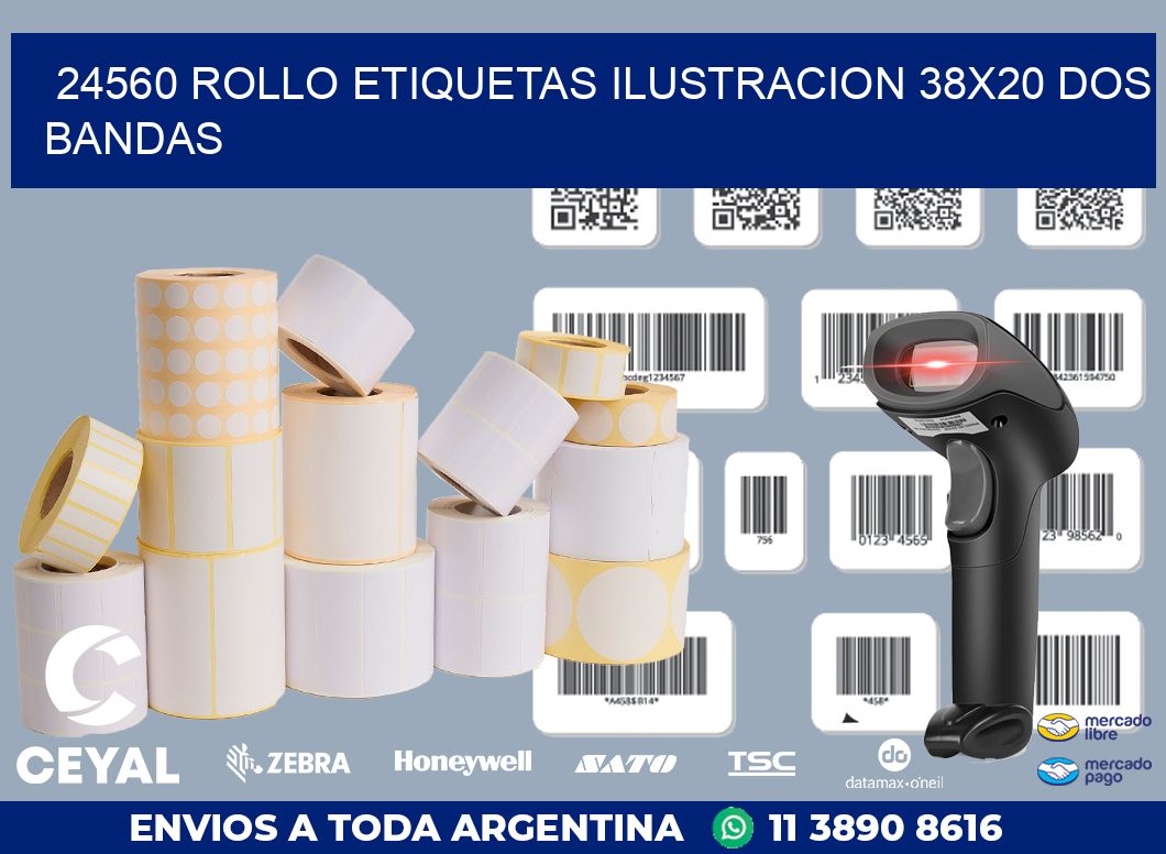 24560 ROLLO ETIQUETAS ILUSTRACION 38X20 DOS BANDAS