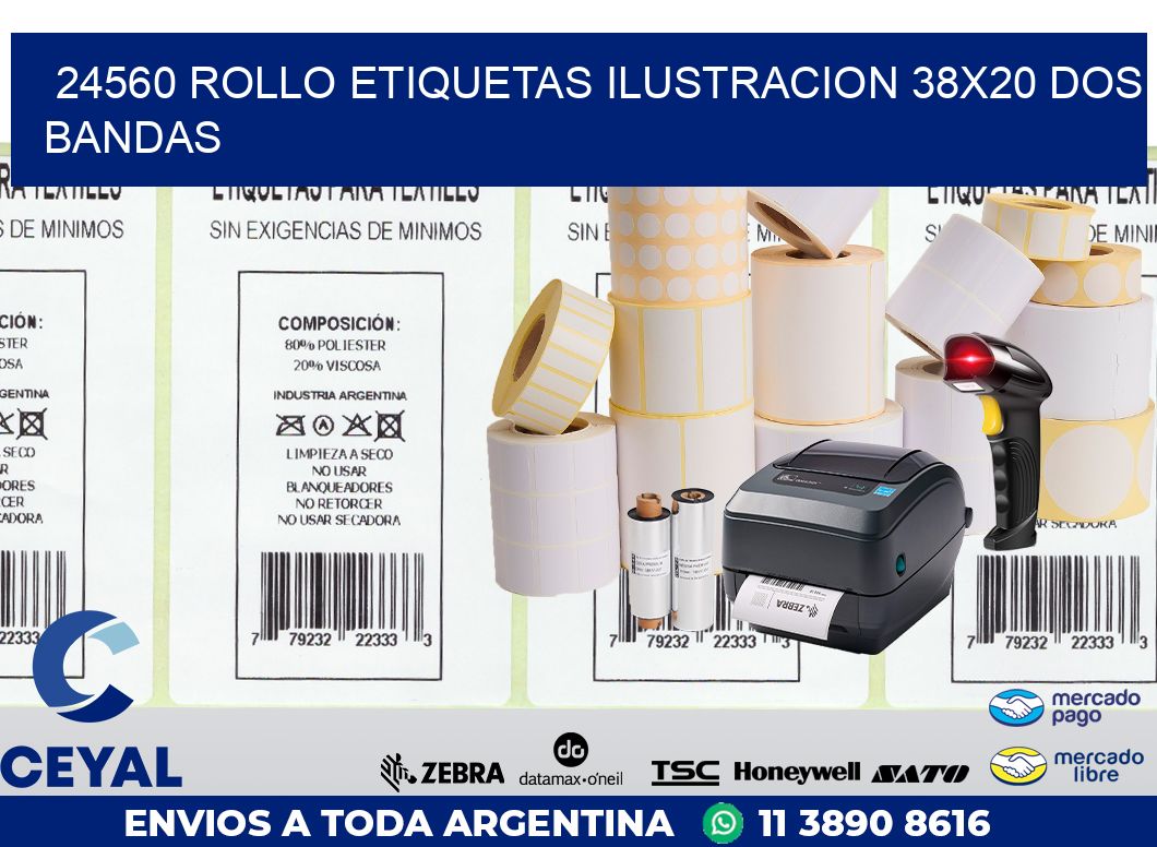 24560 ROLLO ETIQUETAS ILUSTRACION 38X20 DOS BANDAS