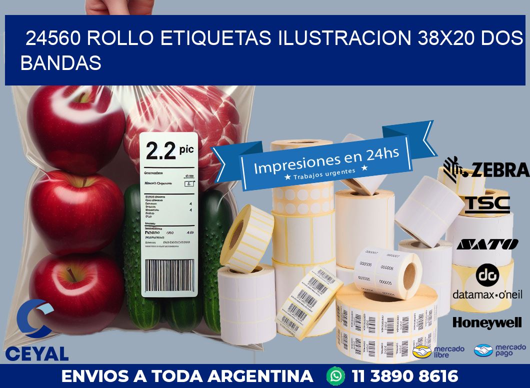 24560 ROLLO ETIQUETAS ILUSTRACION 38X20 DOS BANDAS