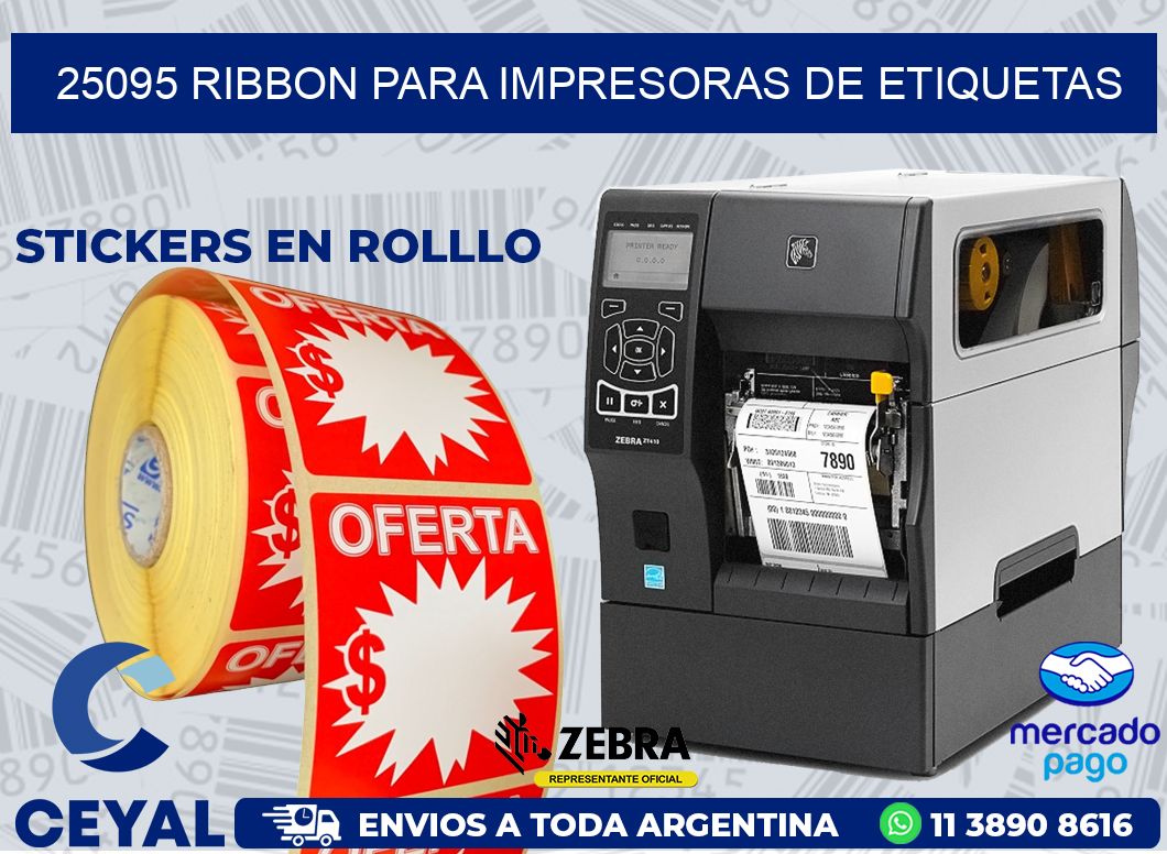 25095 RIBBON PARA IMPRESORAS DE ETIQUETAS