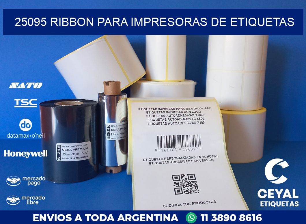 25095 RIBBON PARA IMPRESORAS DE ETIQUETAS