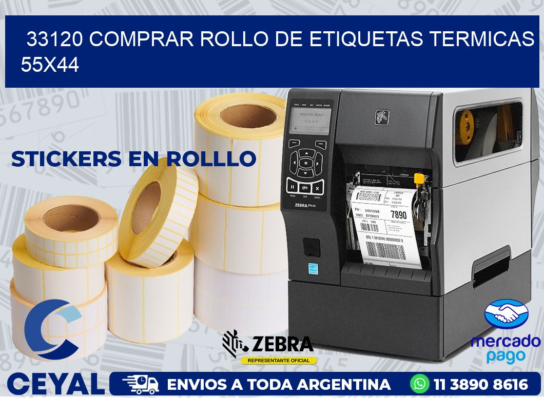 33120 COMPRAR ROLLO DE ETIQUETAS TERMICAS 55X44