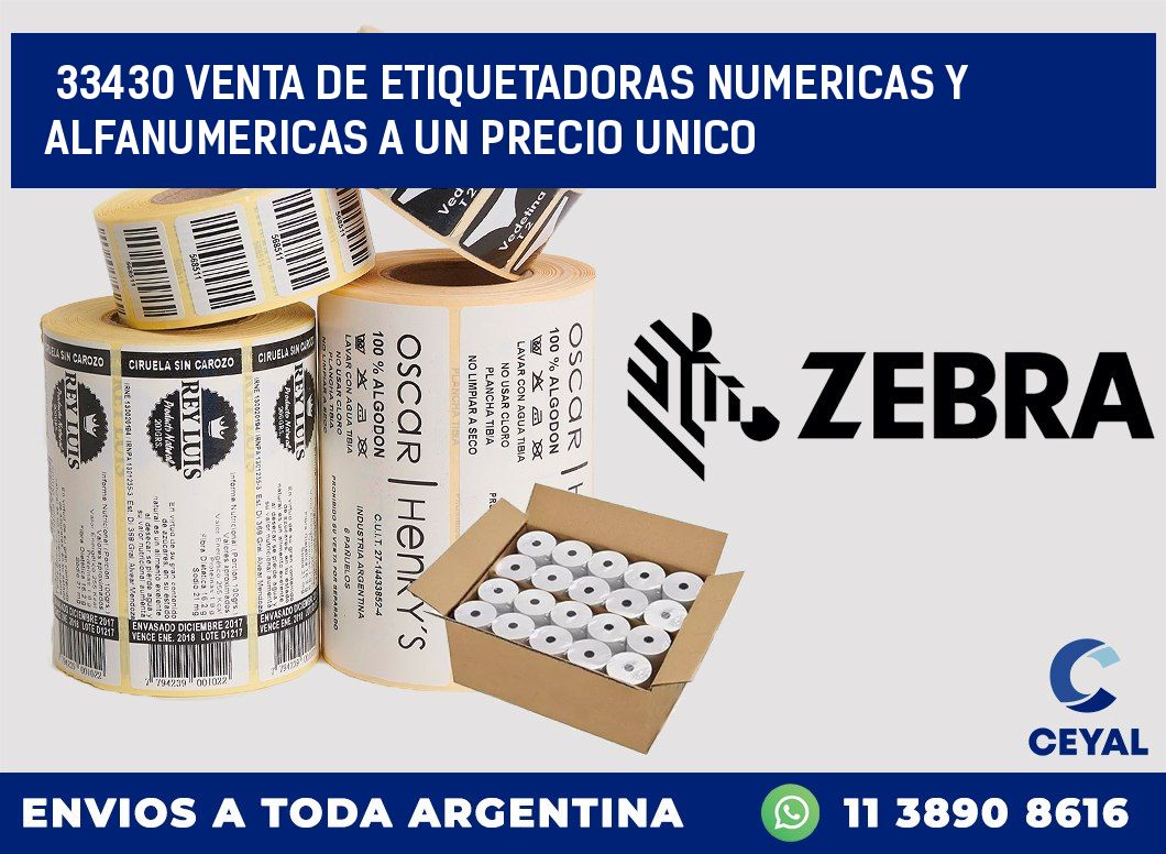33430 VENTA DE ETIQUETADORAS NUMERICAS Y ALFANUMERICAS A UN PRECIO UNICO