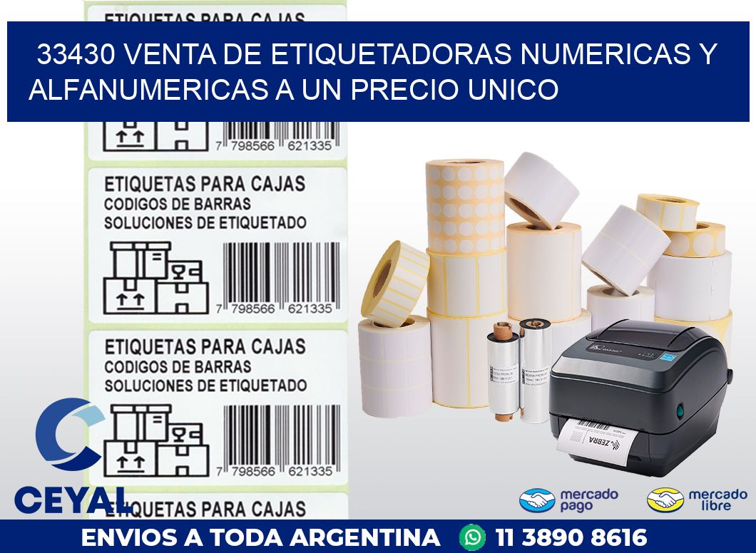 33430 VENTA DE ETIQUETADORAS NUMERICAS Y ALFANUMERICAS A UN PRECIO UNICO