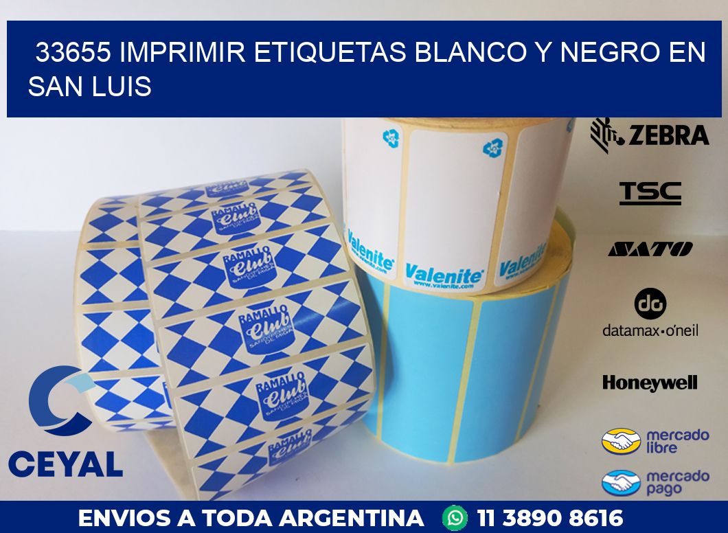 33655 IMPRIMIR ETIQUETAS BLANCO Y NEGRO EN SAN LUIS