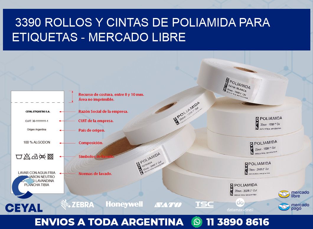 3390 ROLLOS Y CINTAS DE POLIAMIDA PARA ETIQUETAS - MERCADO LIBRE