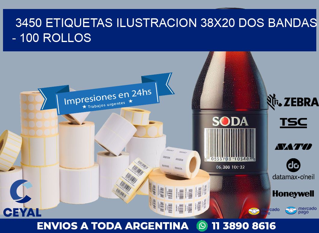 3450 ETIQUETAS ILUSTRACION 38X20 DOS BANDAS – 100 ROLLOS