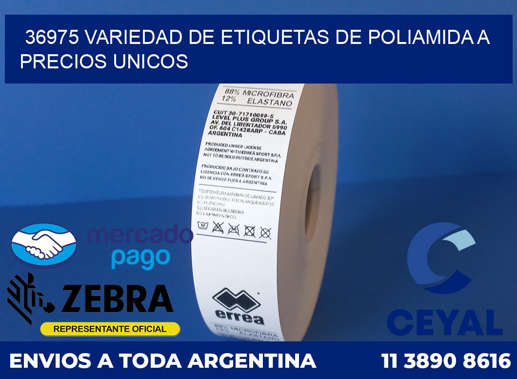36975 VARIEDAD DE ETIQUETAS DE POLIAMIDA A PRECIOS UNICOS