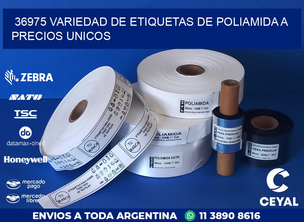 36975 VARIEDAD DE ETIQUETAS DE POLIAMIDA A PRECIOS UNICOS
