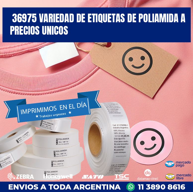 36975 VARIEDAD DE ETIQUETAS DE POLIAMIDA A PRECIOS UNICOS