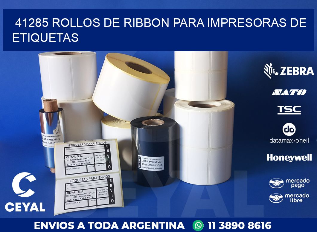 41285 ROLLOS DE RIBBON PARA IMPRESORAS DE ETIQUETAS