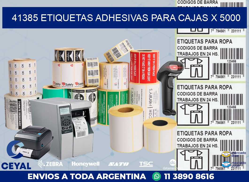 41385 ETIQUETAS ADHESIVAS PARA CAJAS X 5000