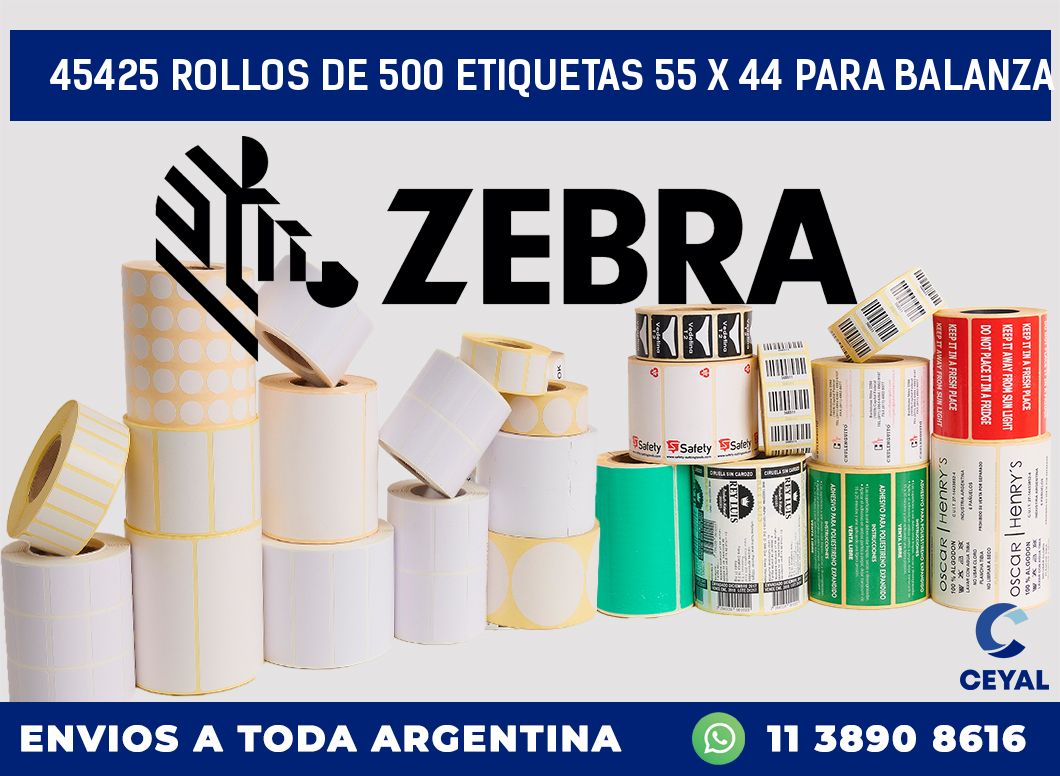 45425 ROLLOS DE 500 ETIQUETAS 55 X 44 PARA BALANZA
