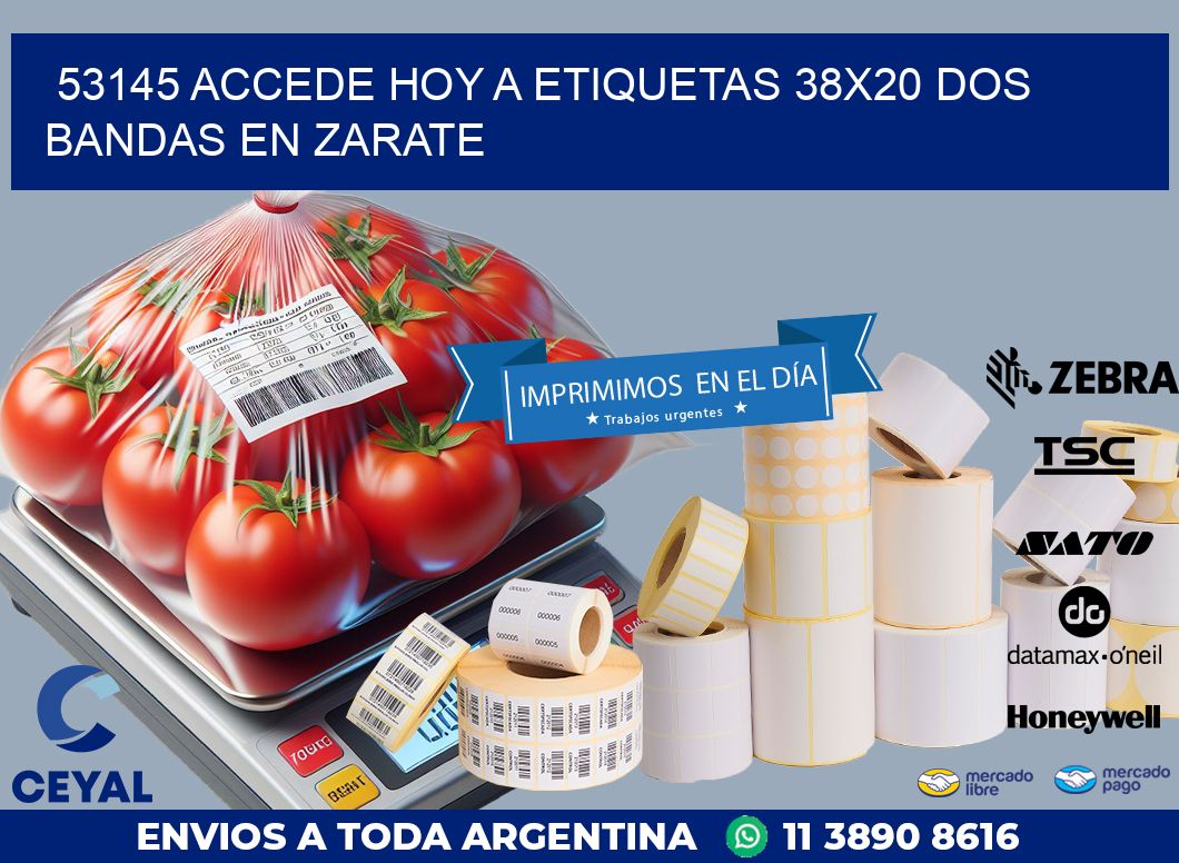 53145 ACCEDE HOY A ETIQUETAS 38X20 DOS BANDAS EN ZARATE